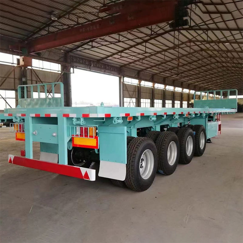 BPW 13T এক্সেল সহ 40ft 4 এক্সেল ফ্ল্যাটবেড সেমি ট্রেলার
